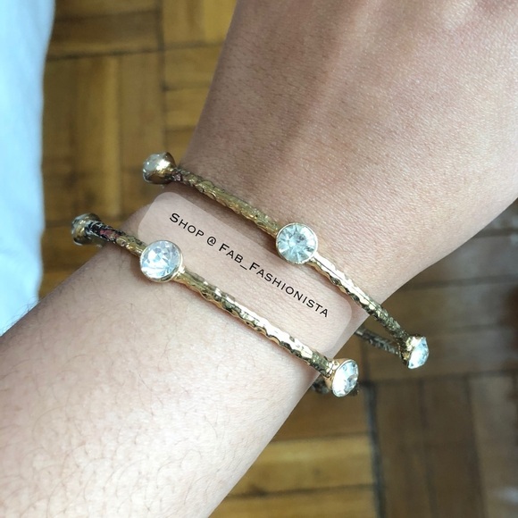 Dillard’s Gold diamond bangles - Picture 1 of 5
